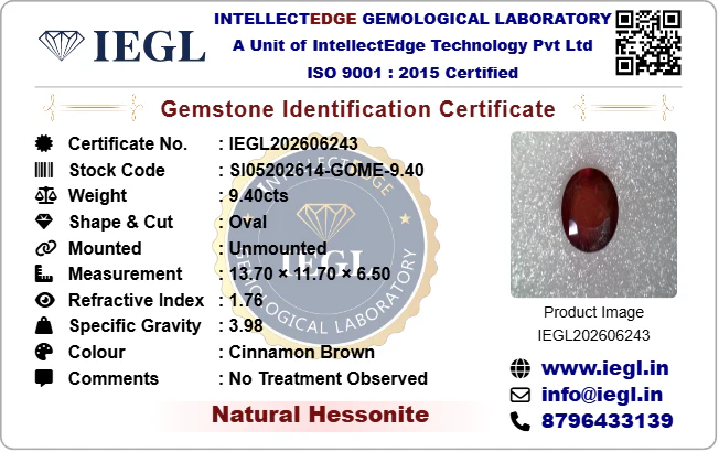 Hessonite - 9.40 Carat - Image 3