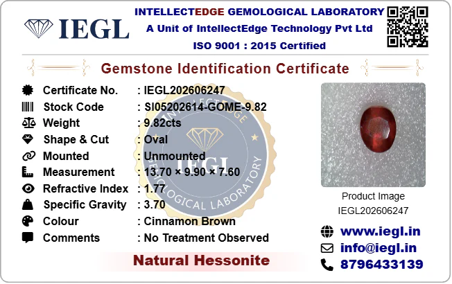 Hessonite - 9.82 Carat - Image 3
