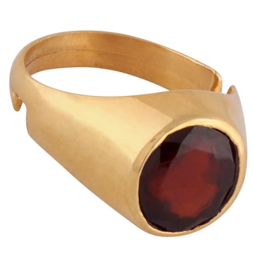 Hessonite (Gomed) Panchdhatu Ring | Lab certified | Adjustable Ring - Image 4