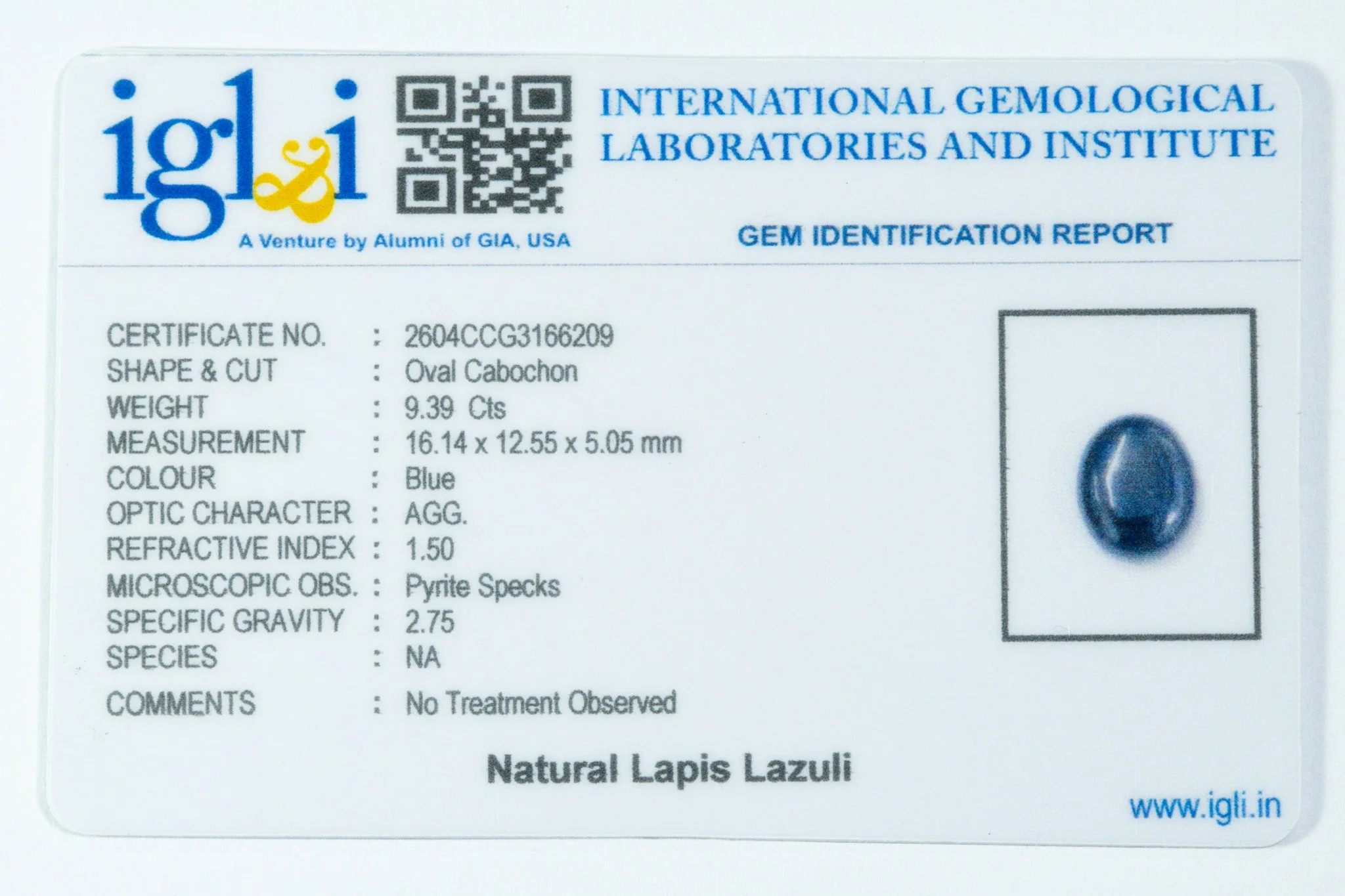 Lapis Lazuli - 9.39 Carat - Image 3