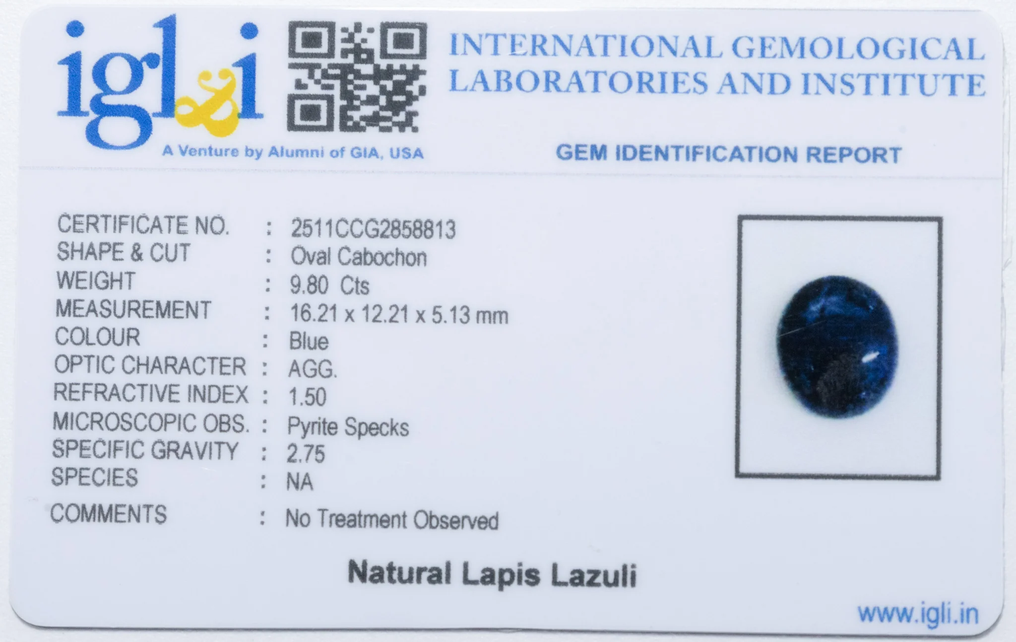 Lapis Lazuli 9.80 Carat - Image 3