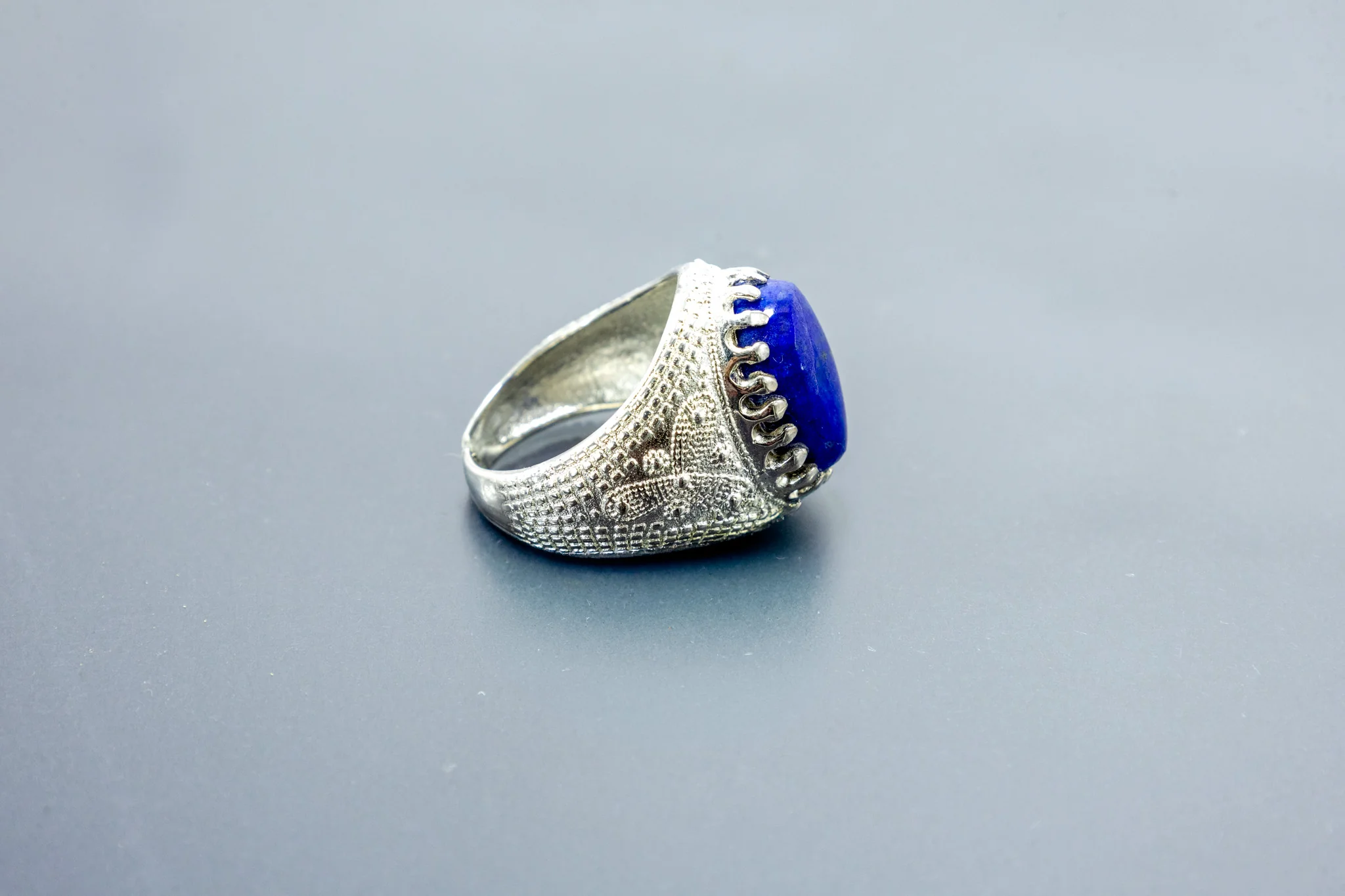 Lapis Lazuli King Size Ring (10 Ratti) - Image 10