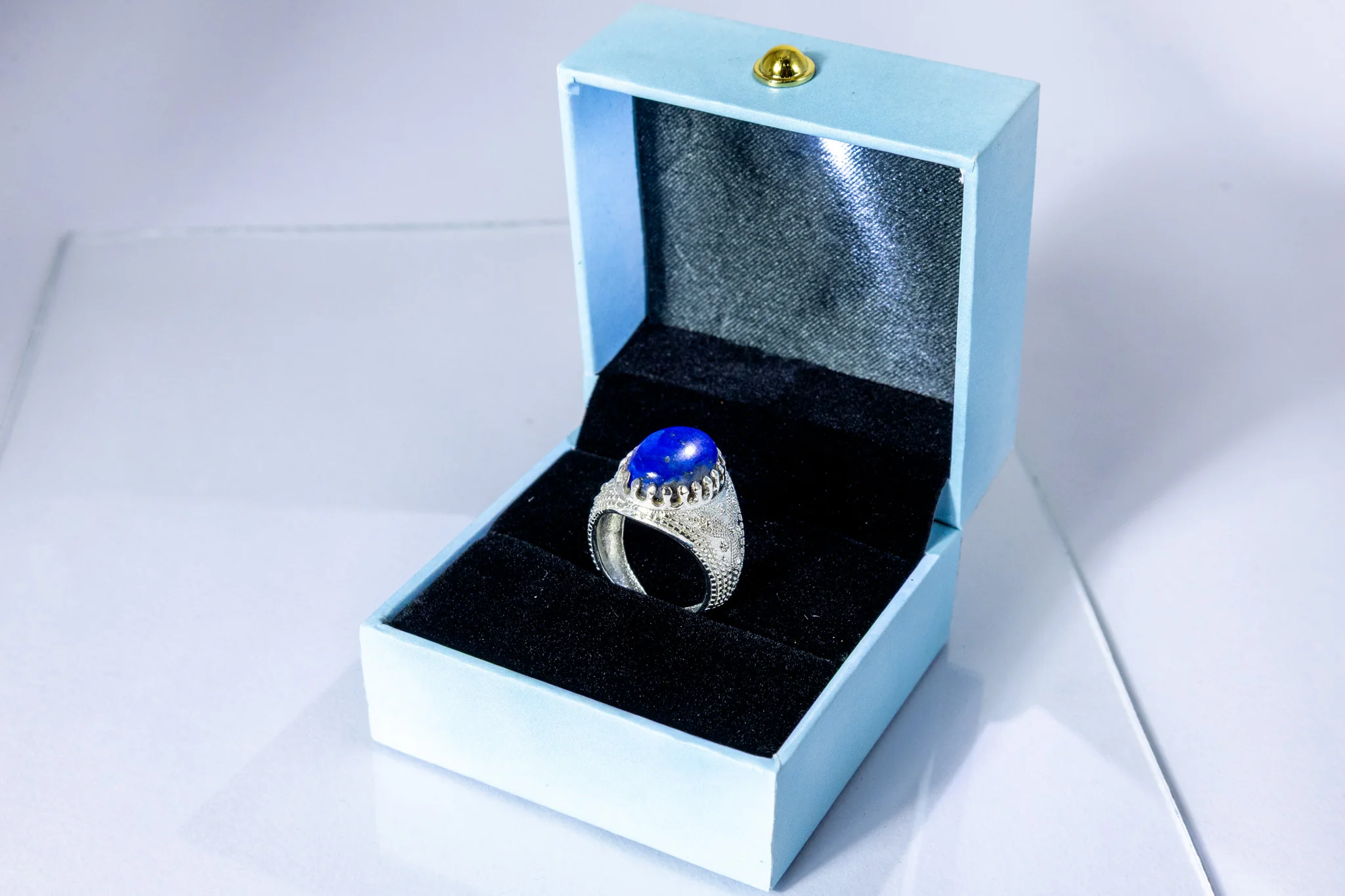 Lapis Lazuli King Size Ring (10 Ratti) - Image 3