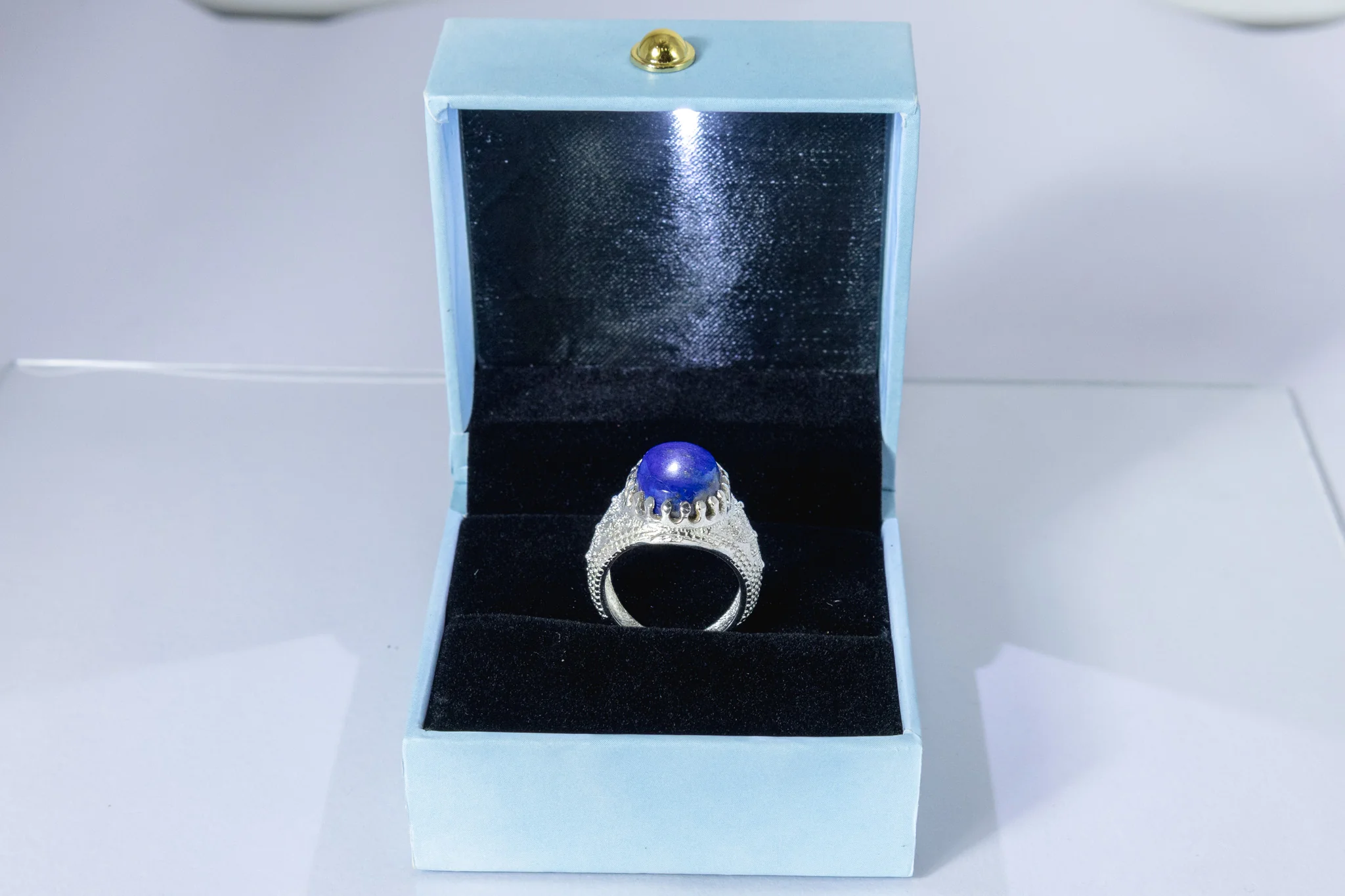Lapis Lazuli King Size Ring (10 Ratti) - Image 4