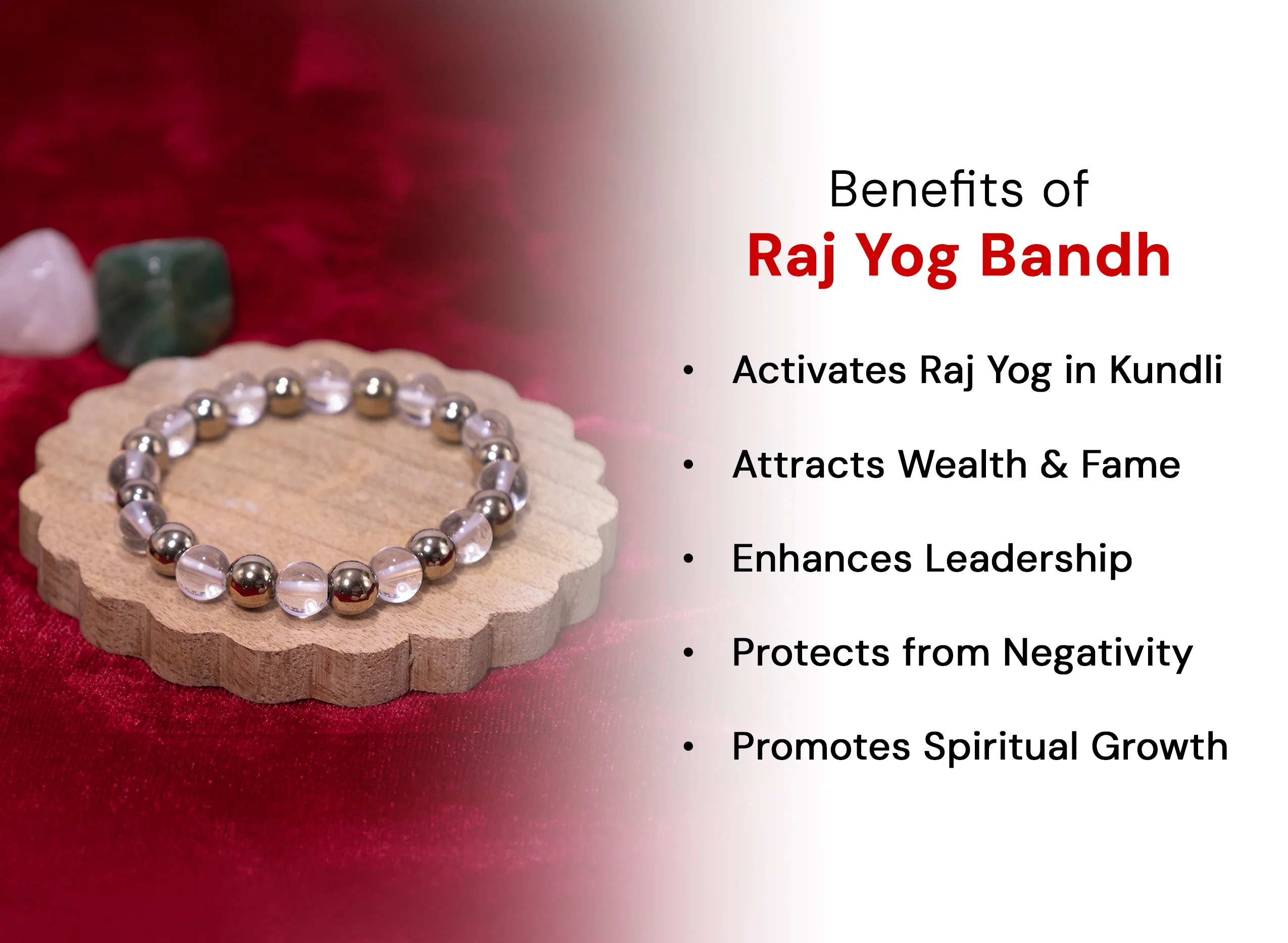 Raj Yog Bracelet (Golden Pyrites & Sphatik) - Image 3