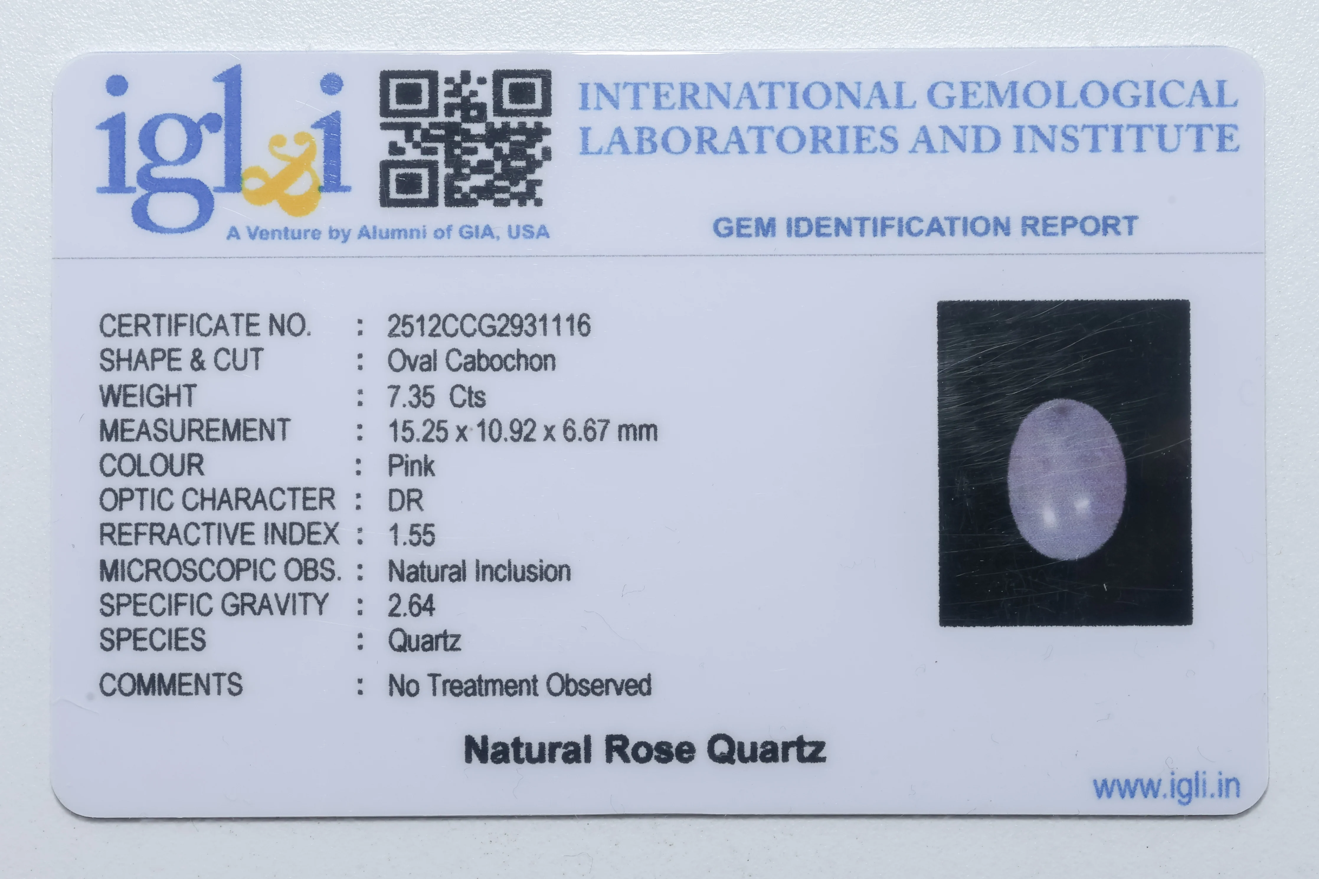 Rose Quartz 7.35 Carat - Image 3