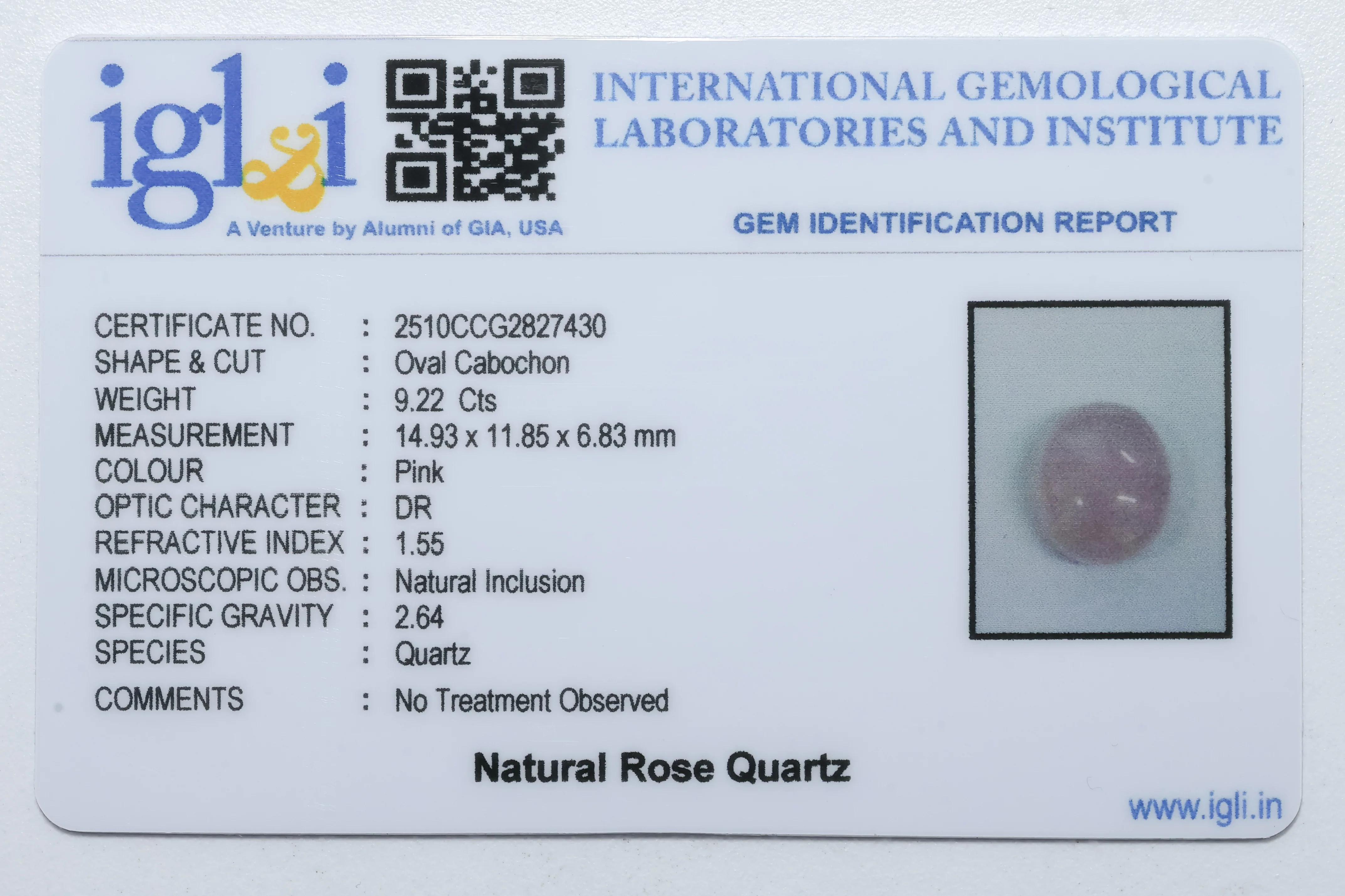 Rose Quartz 9.22 Carat - Image 3
