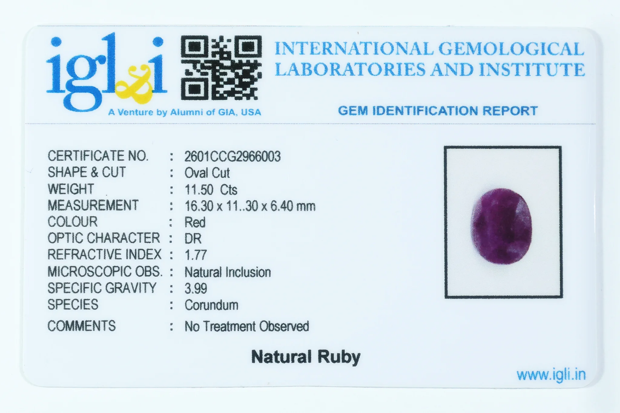 Indian Ruby 11.50 Carat - Image 3
