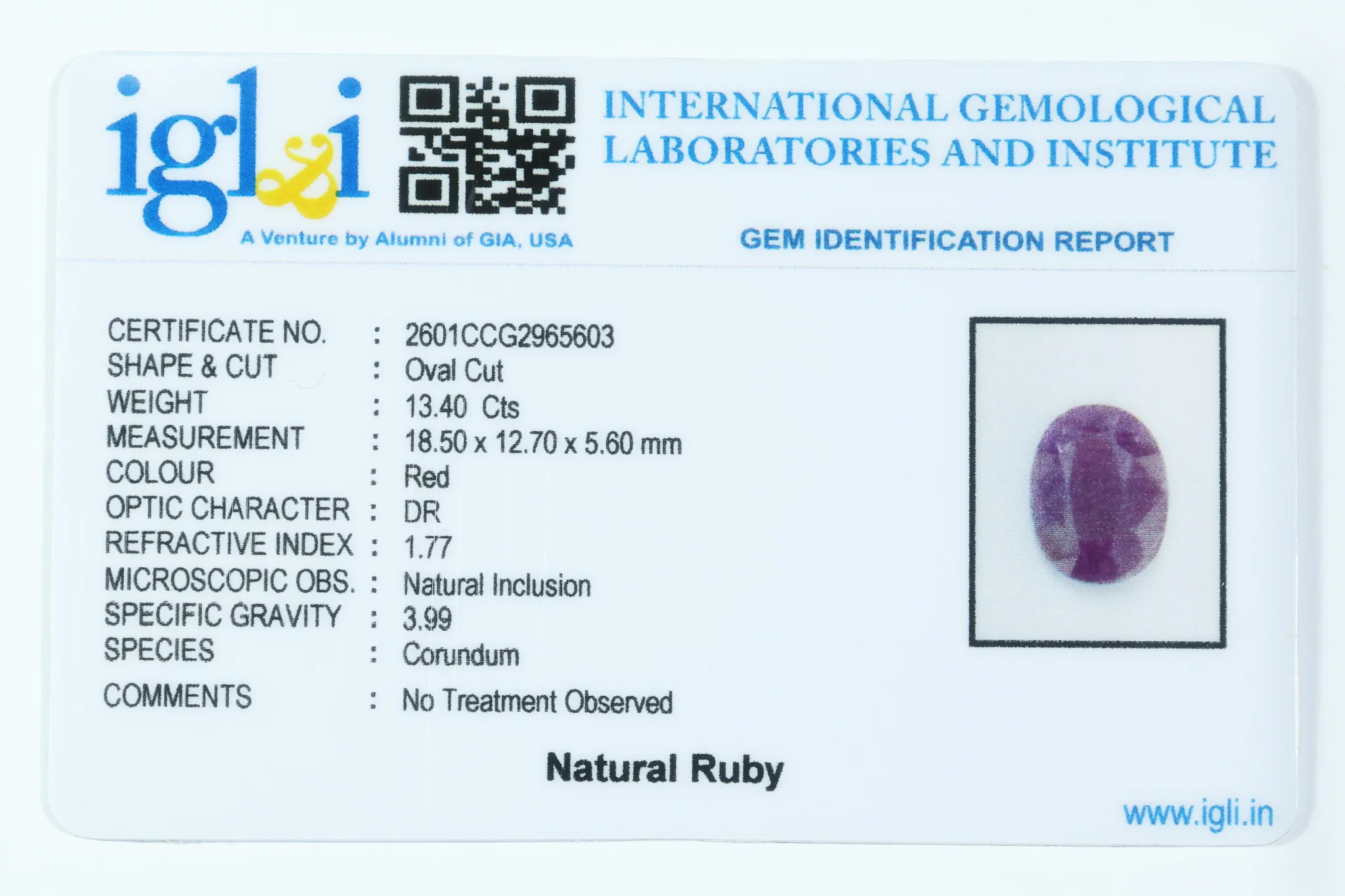 Indian Ruby 13.40 Carat - Image 3