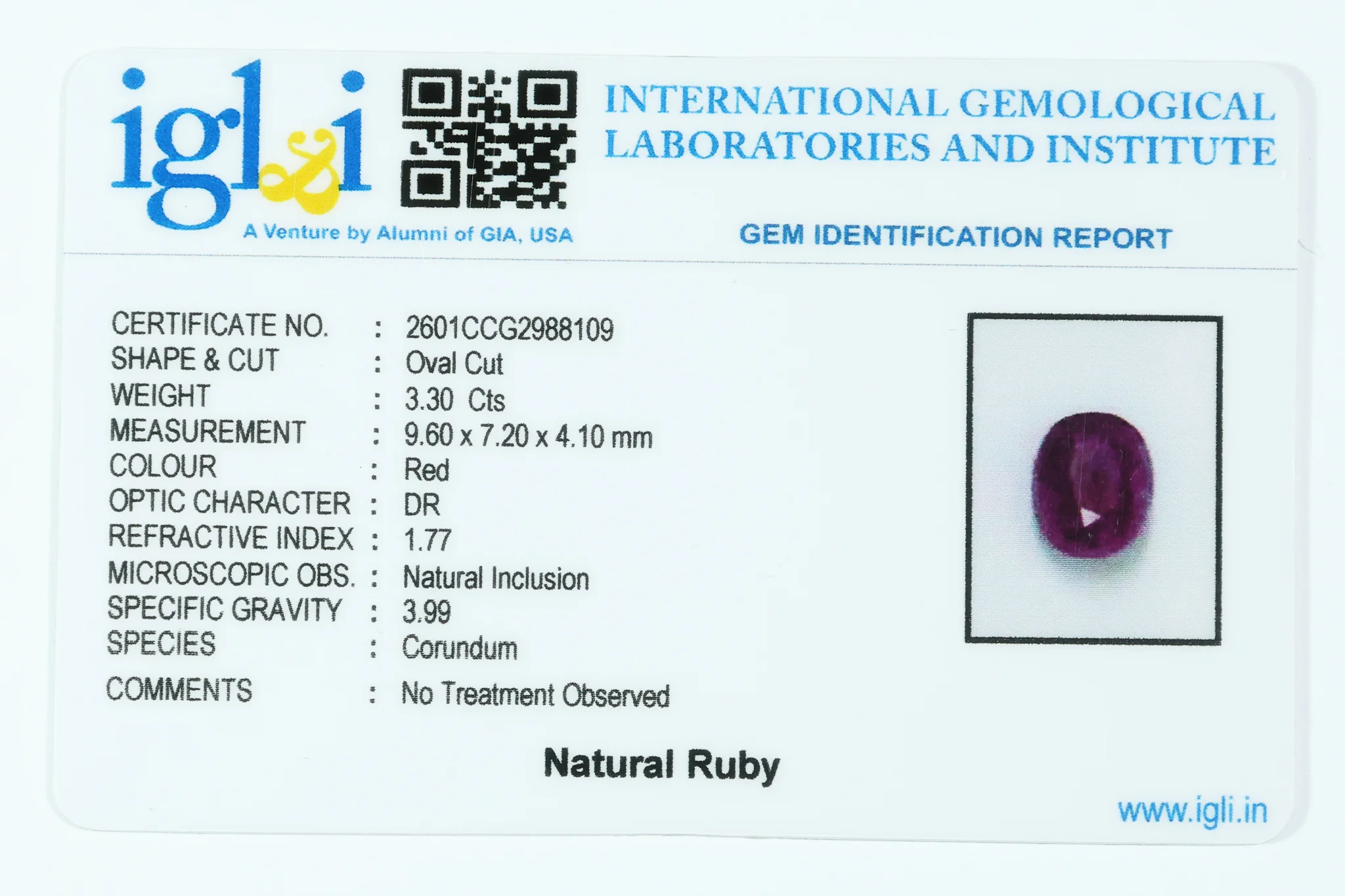 Indian Ruby 3.30 Carat - Image 3