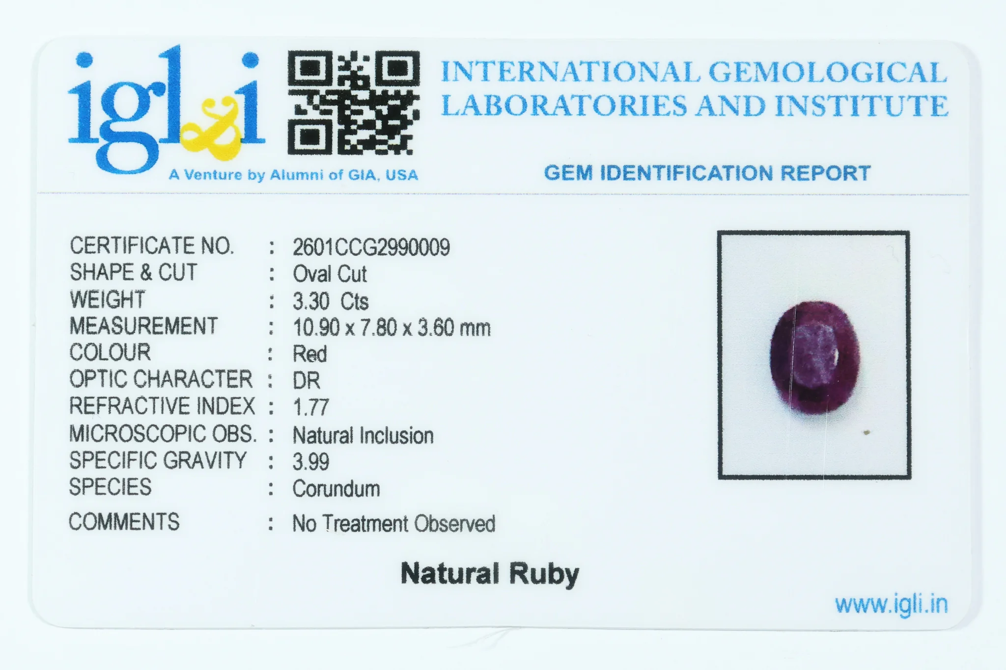 Indian Ruby 3.30 Carat - Image 3