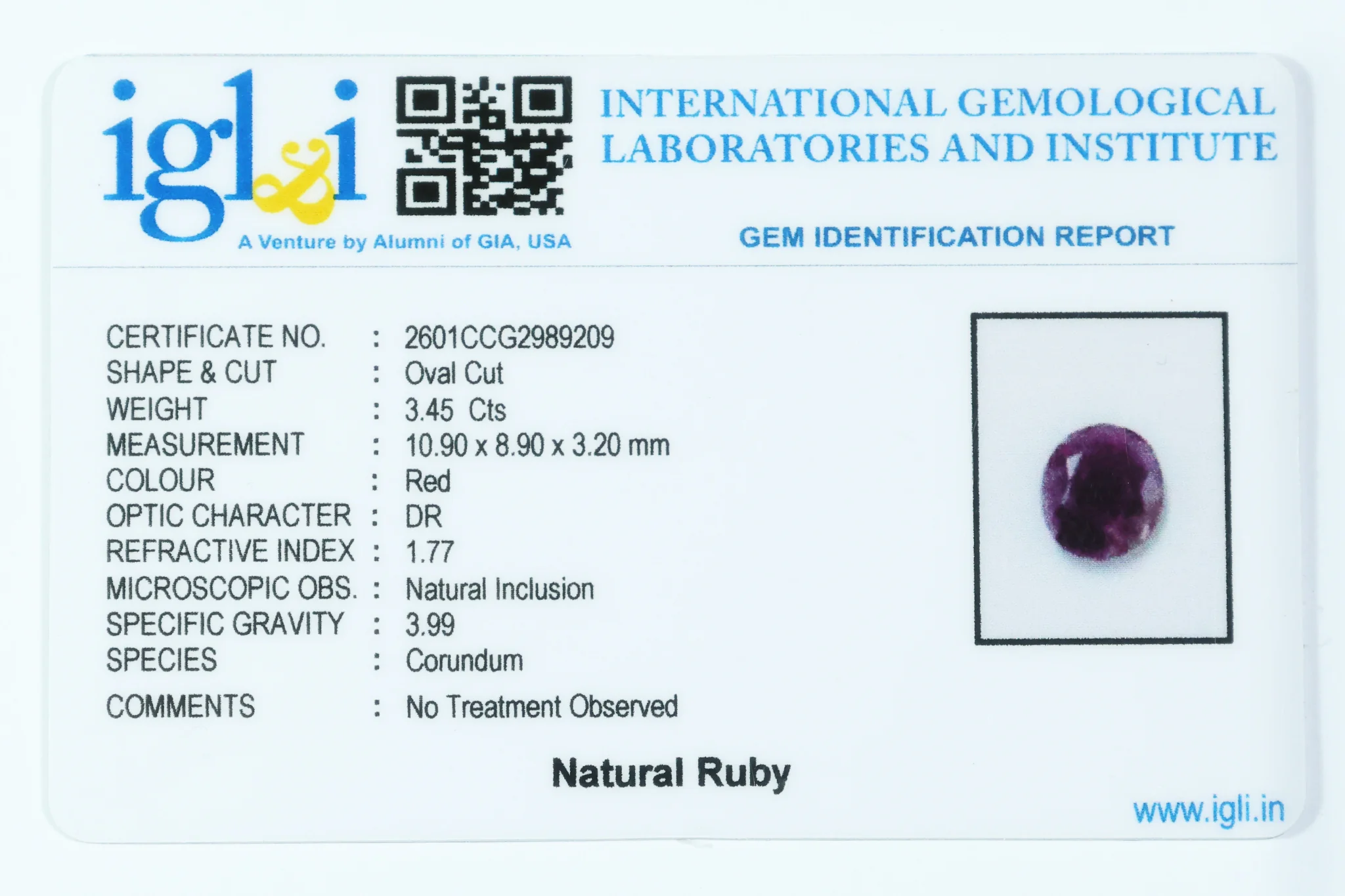 Indian Ruby 3.45 Carat - Image 3