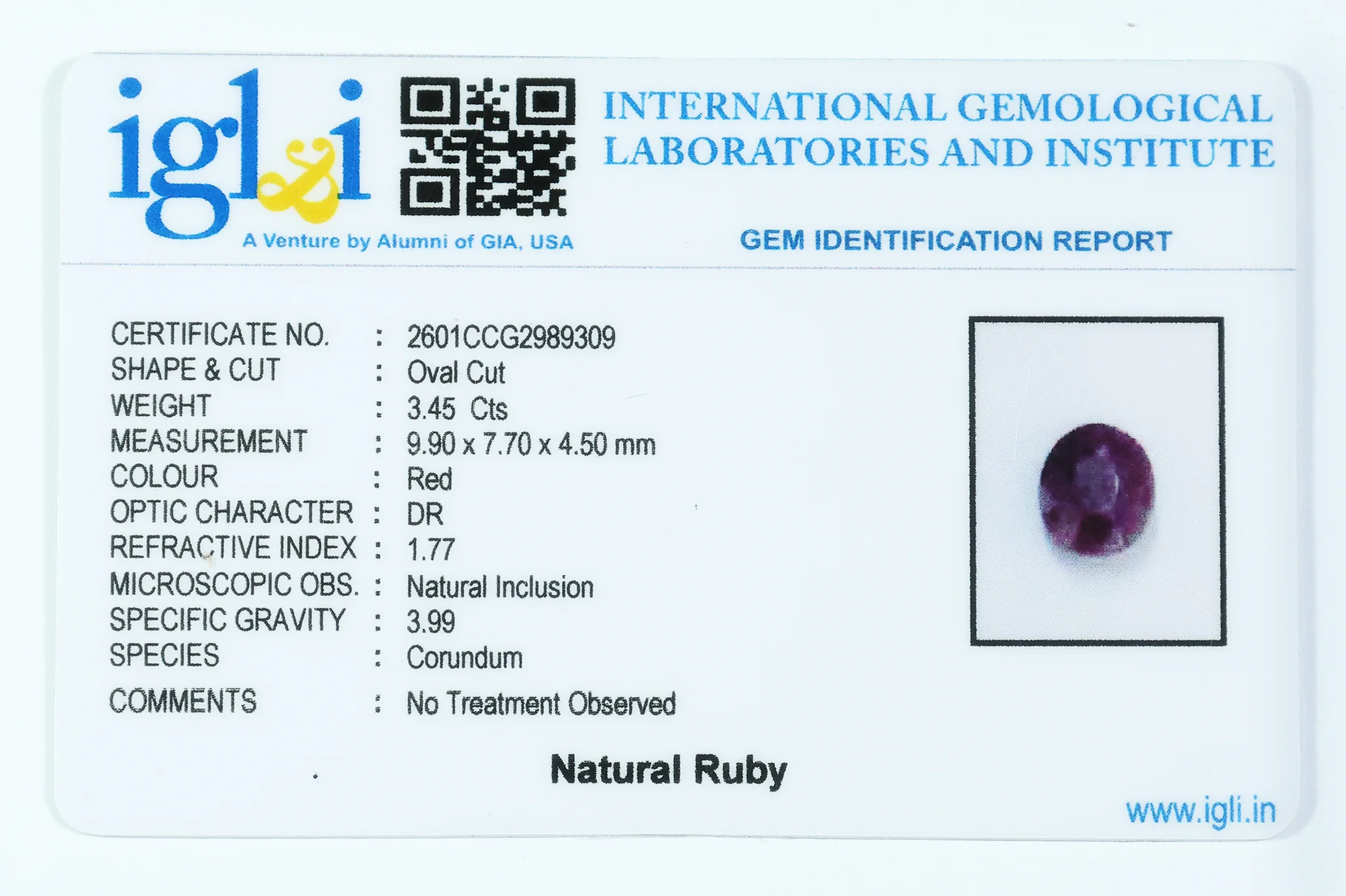 Indian Ruby 3.45 Carat - Image 3
