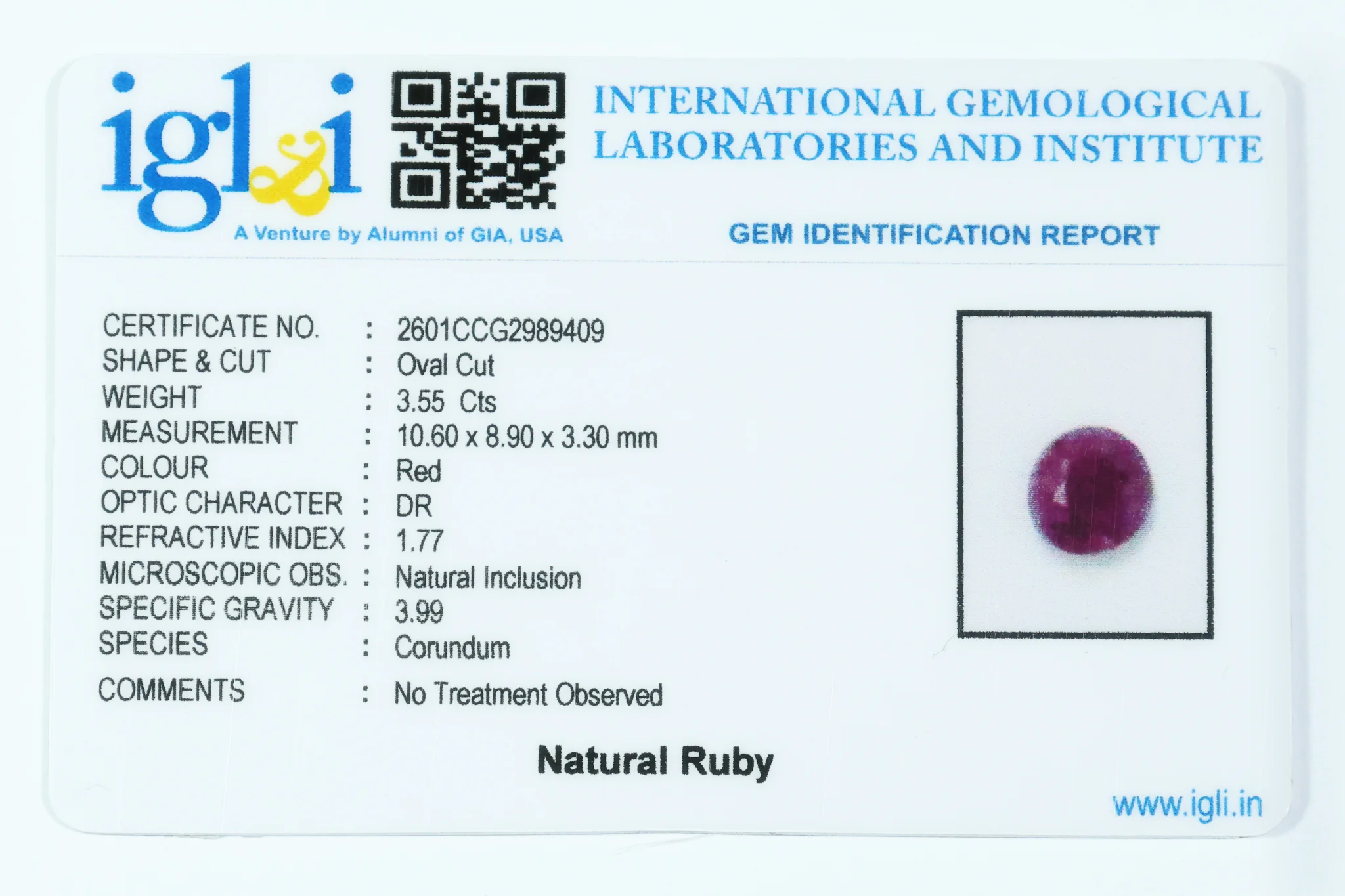 Indian Ruby 3.55 Carat - Image 3
