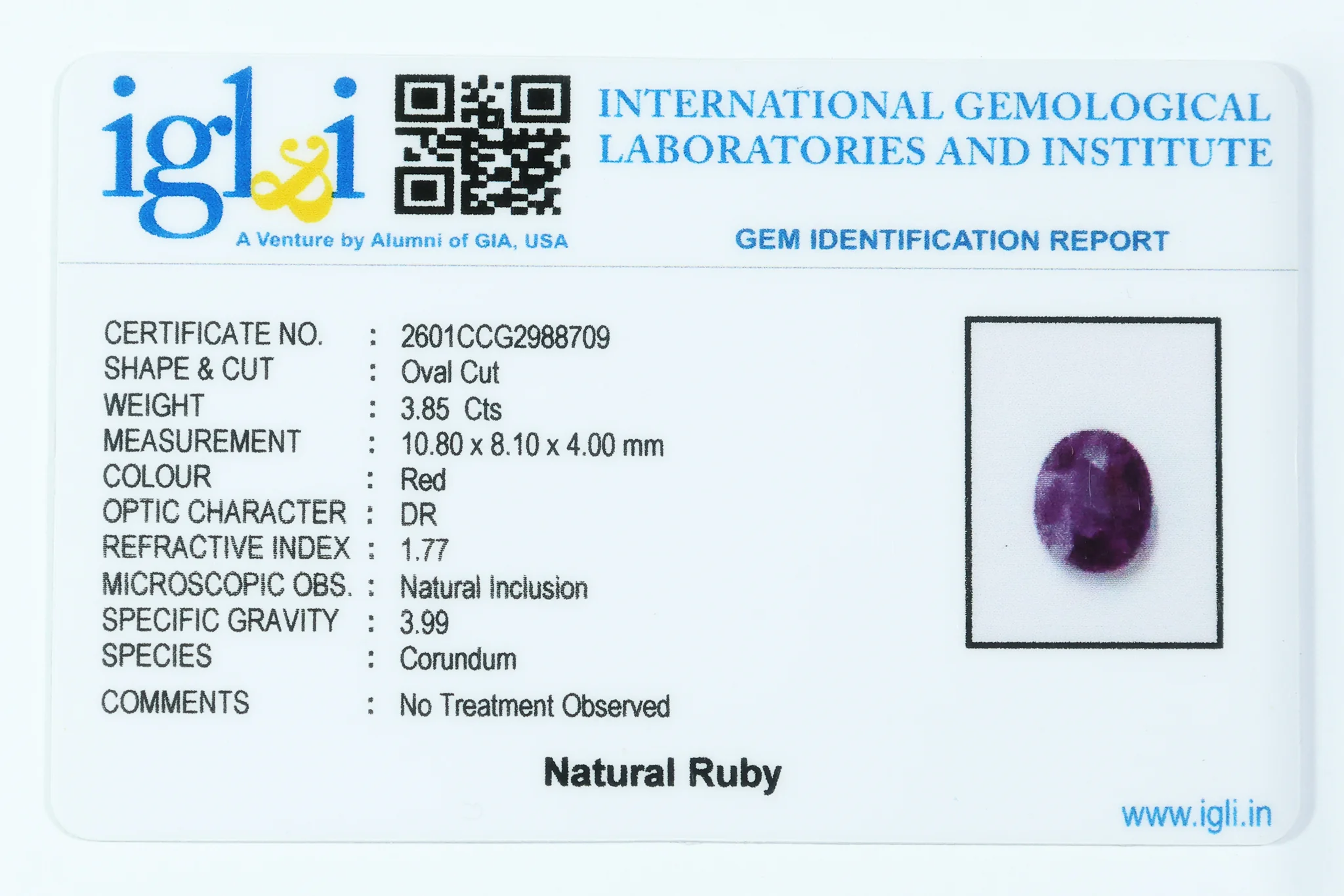 Indian Ruby 3.85 Carat - Image 3