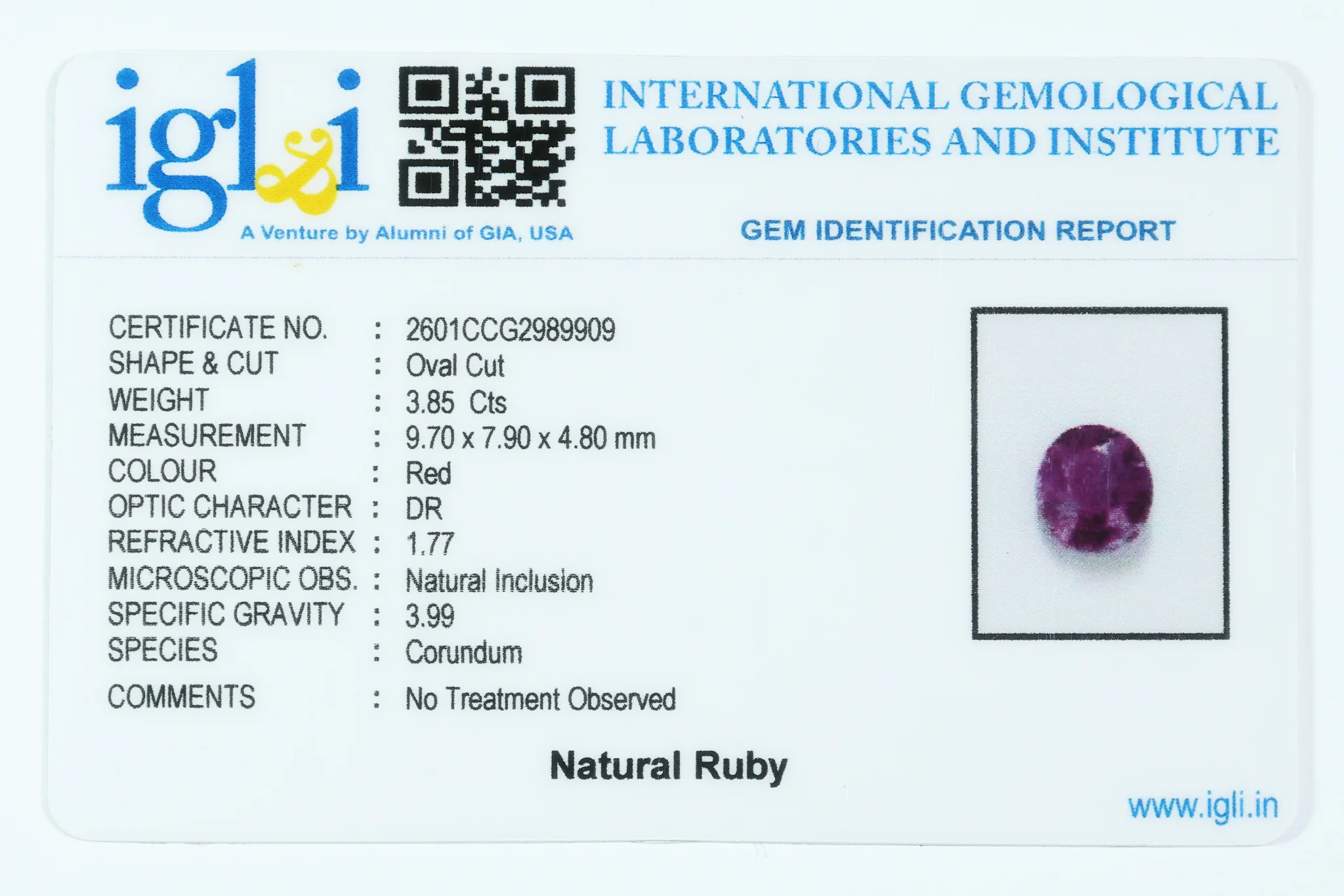 Indian Ruby 3.85 Carat - Image 3