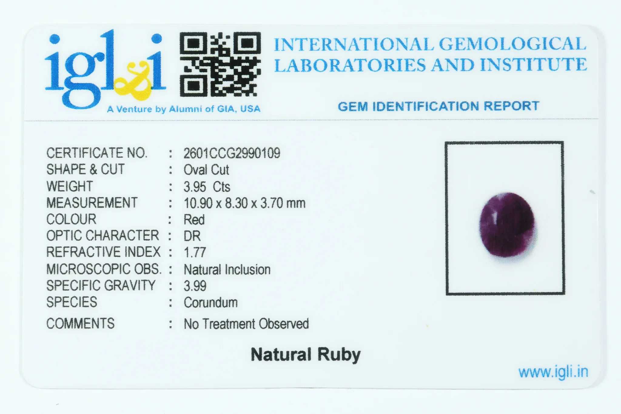 Indian Ruby 3.95 Carat - Image 3