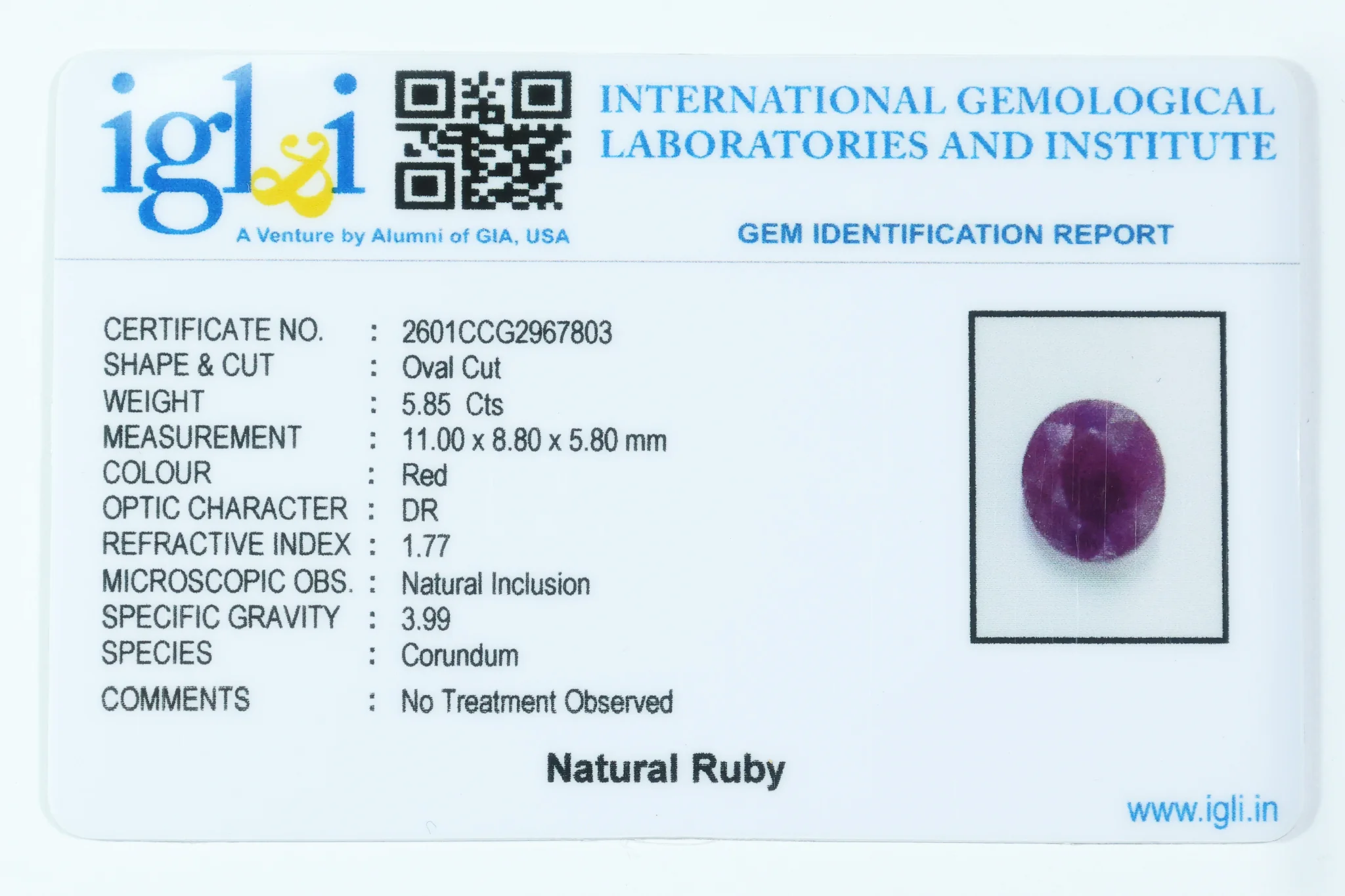 Indian Ruby 5.85 Carat - Image 3