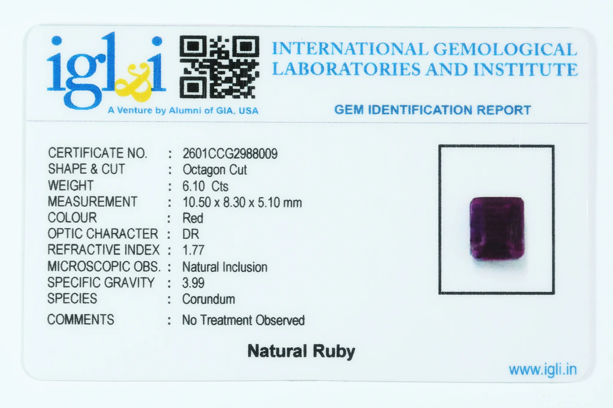Indian Ruby 6.10 Carat - Image 3
