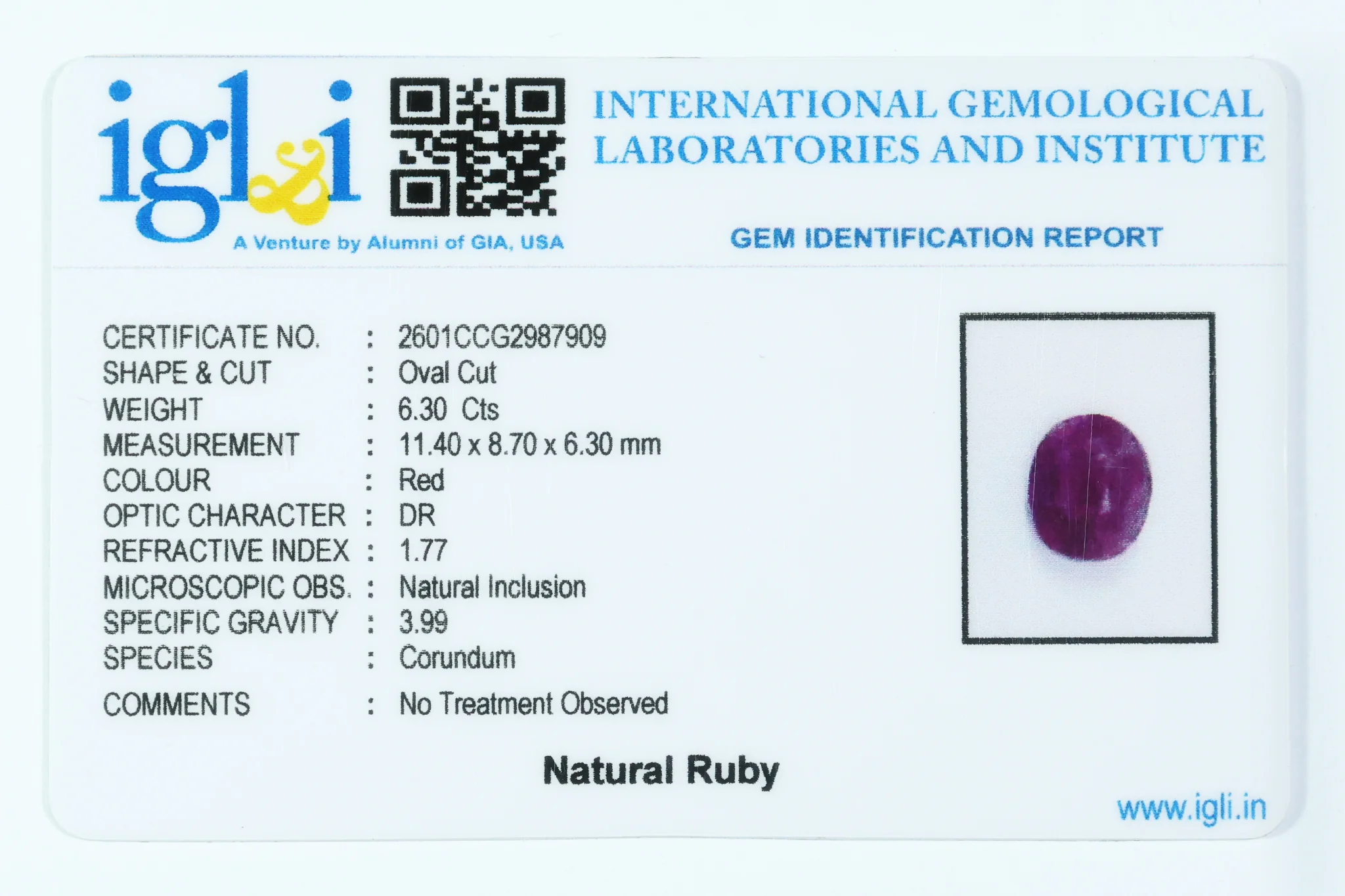 Indian Ruby 6.30 Carat - Image 3
