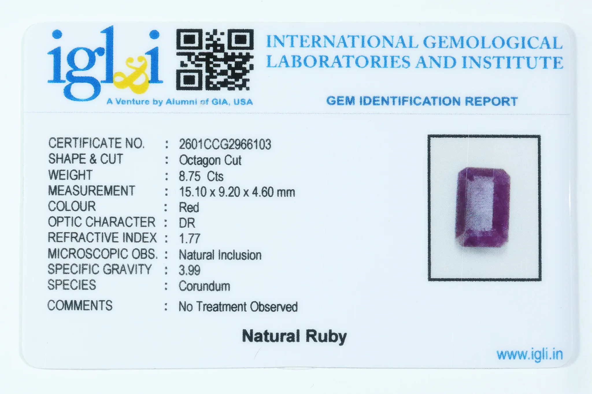Indian Ruby 8.75 Carat - Image 3