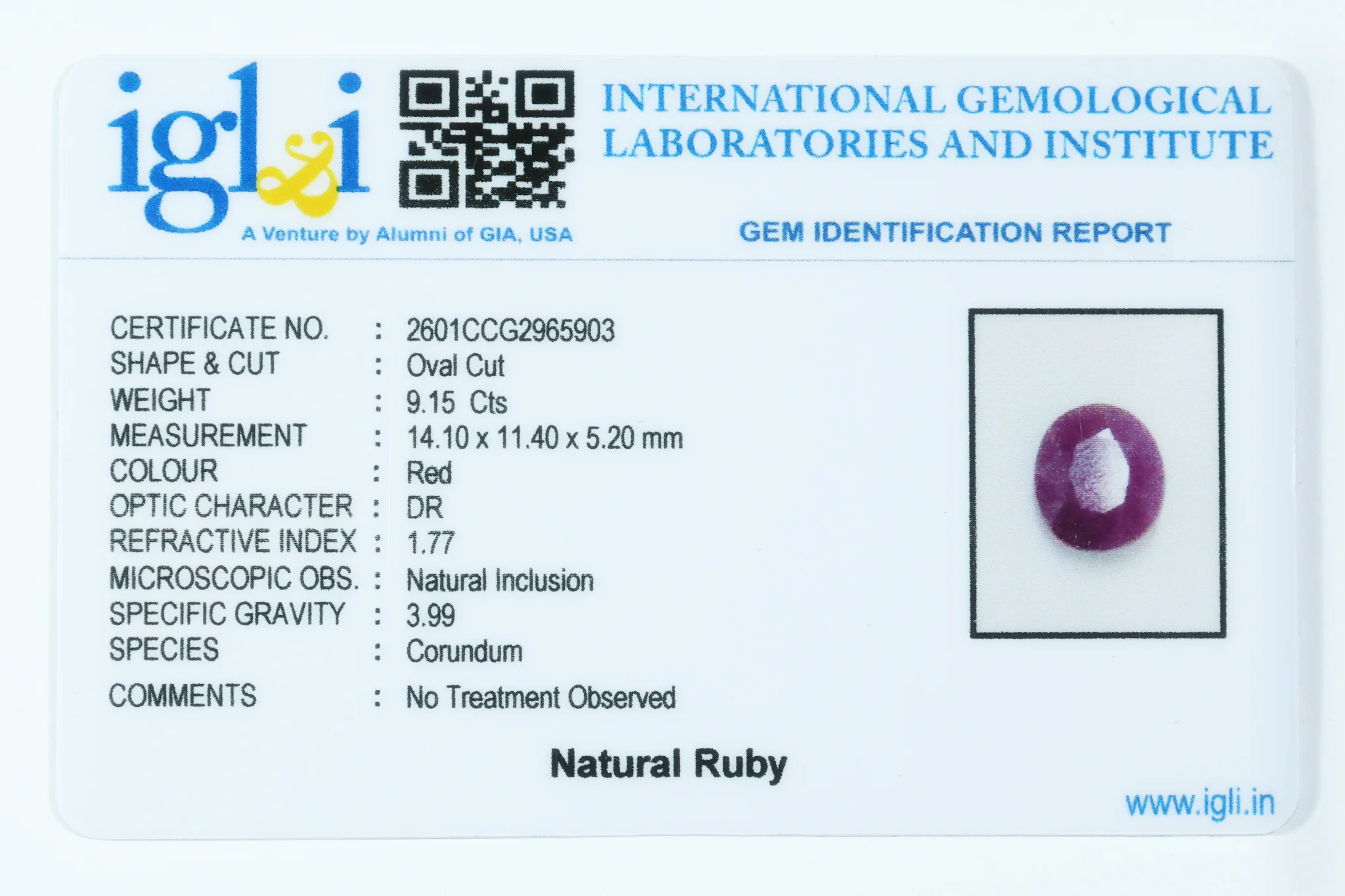 Indian Ruby 9.15 Carat - Image 3