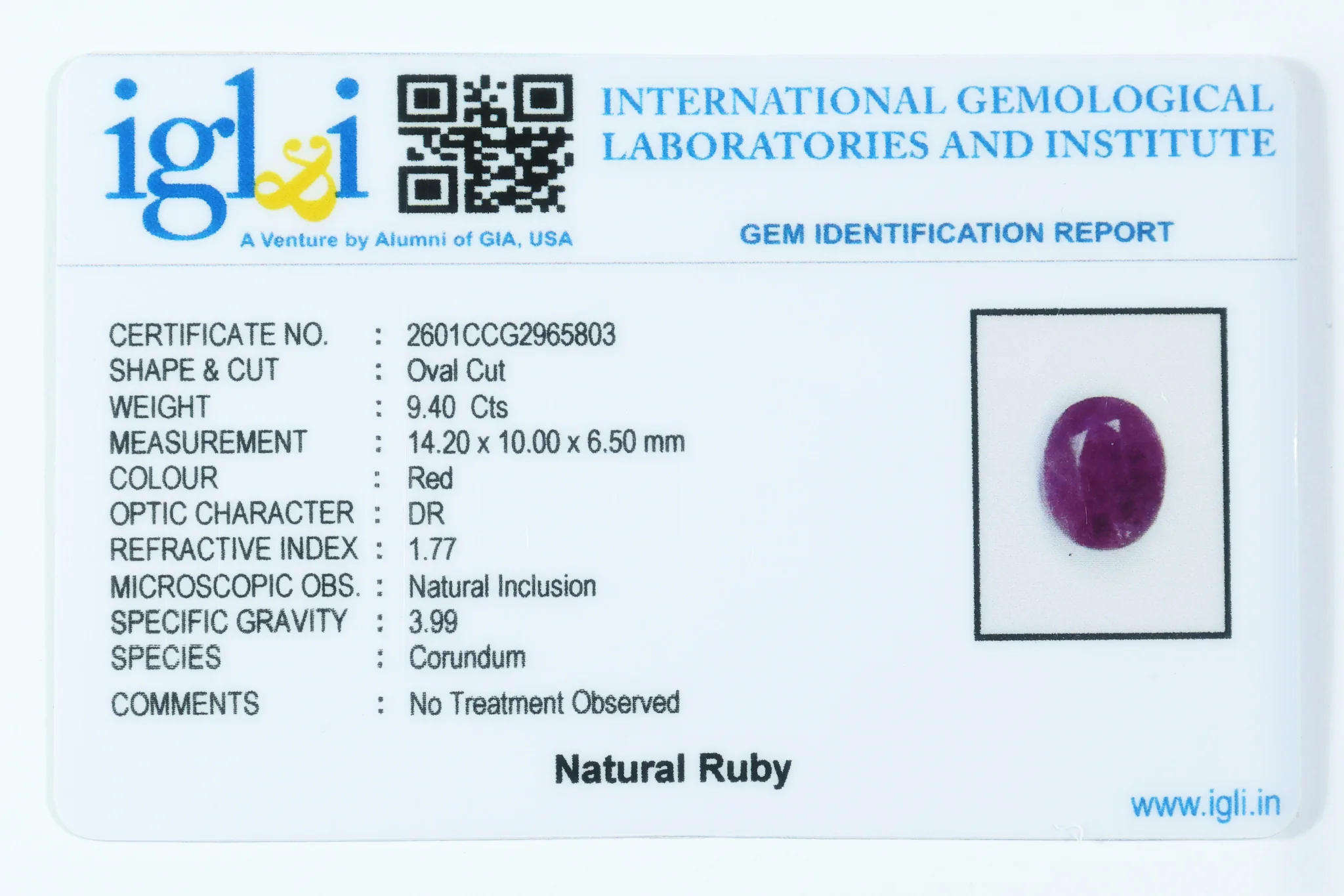 Indian Ruby 9.40 Carat - Image 3