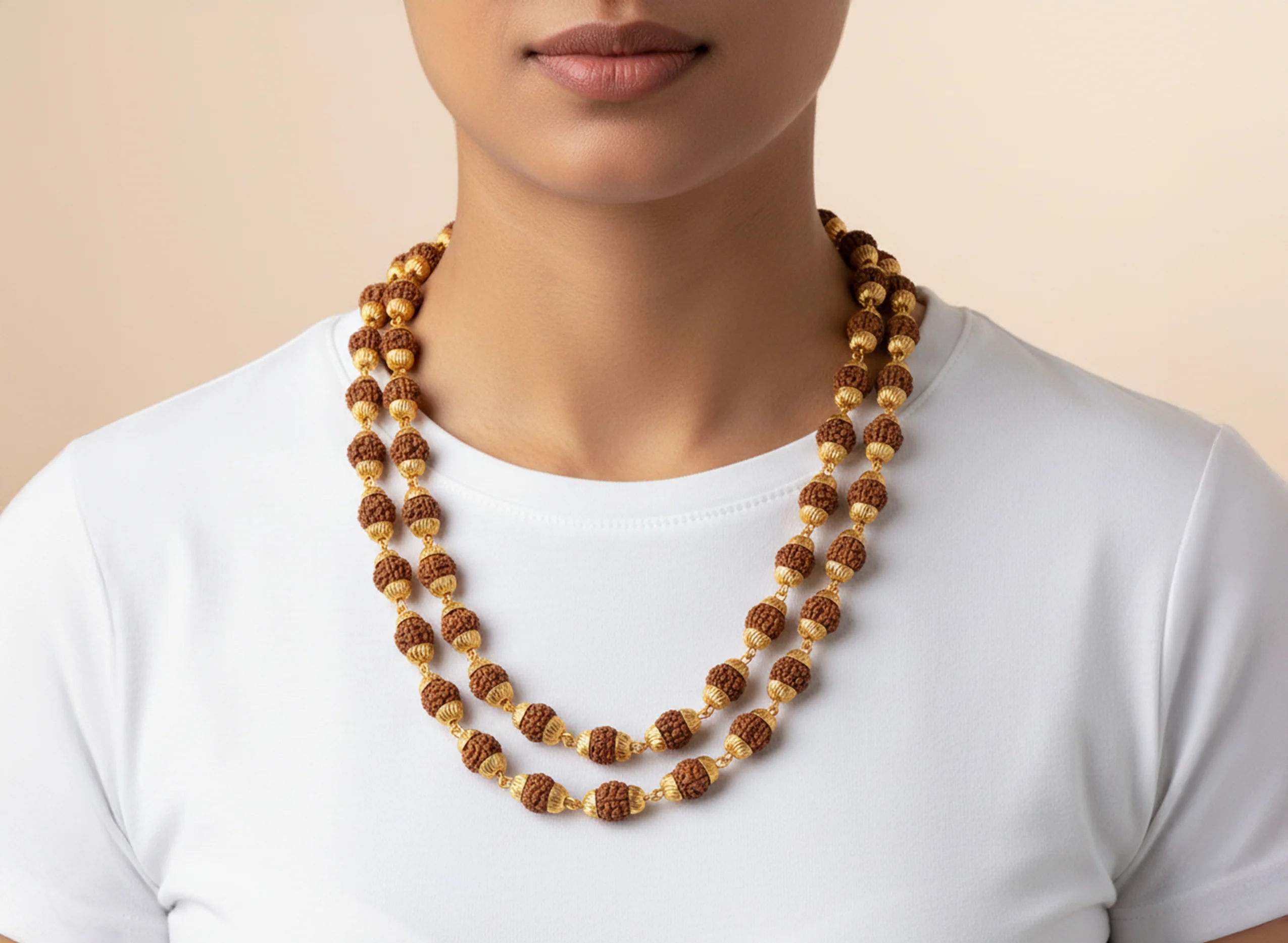 5 Mukhi Rudraksha Mala-Gold Plated - Image 5