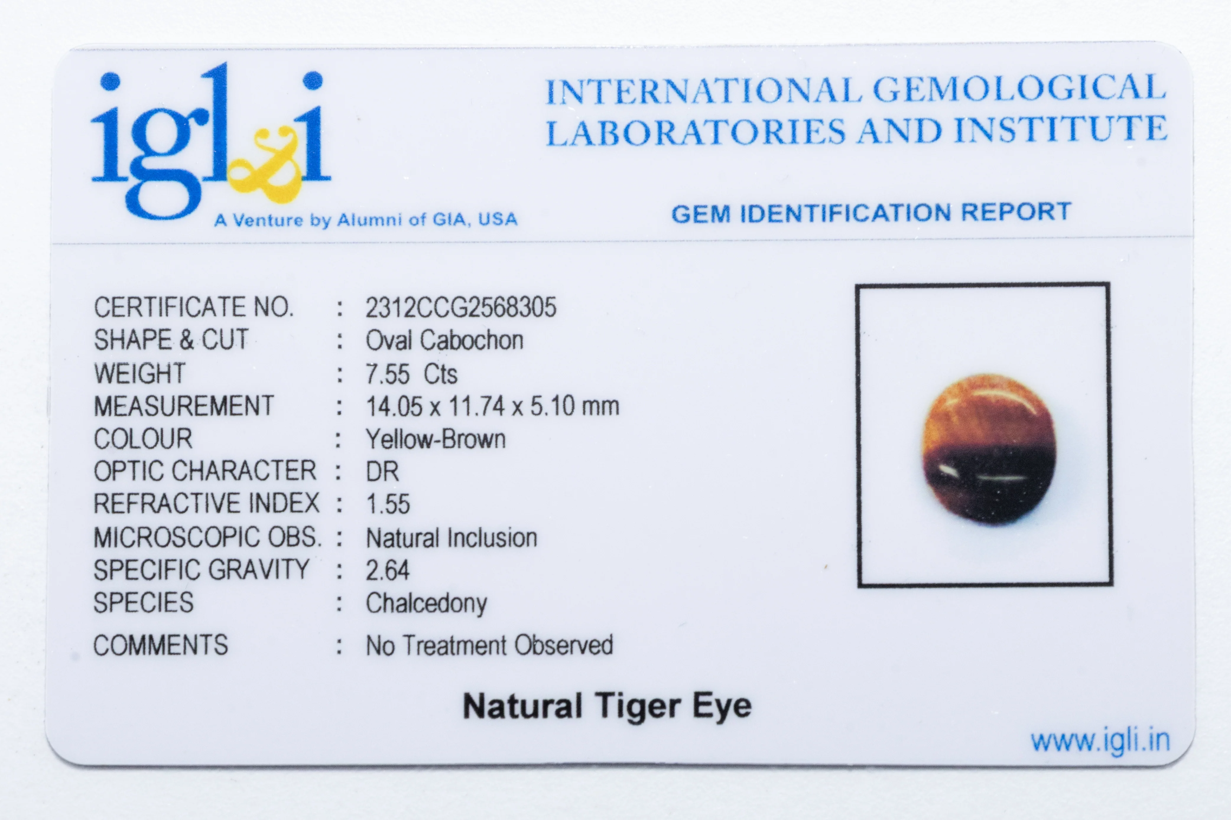 Tiger Eye 7.55 Carat - Image 3