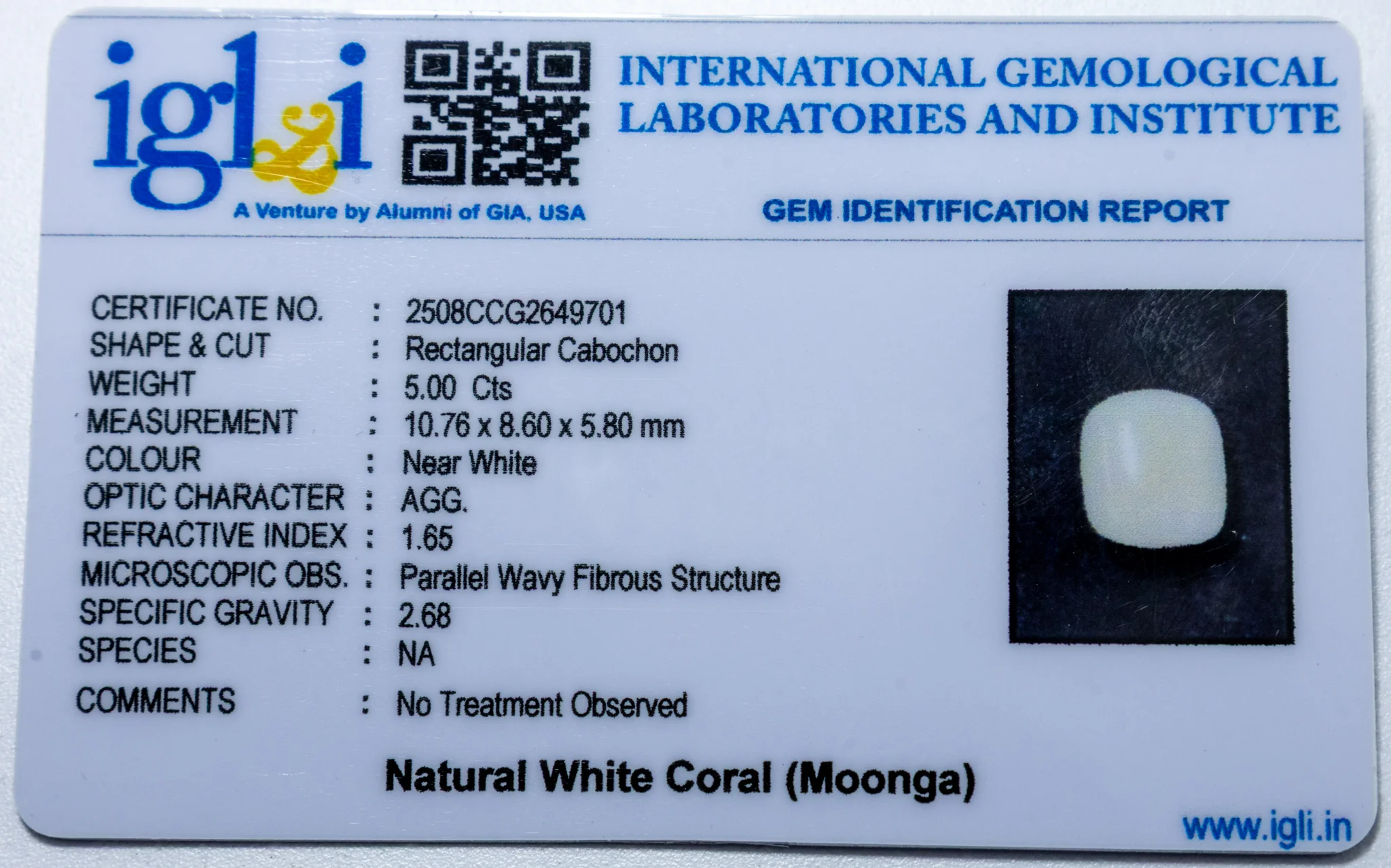 White Coral 5.00 Carat - Image 3