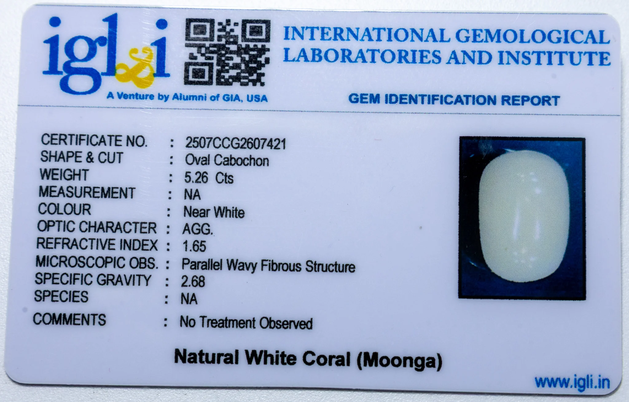 White Coral 5.26 Carat - Image 3
