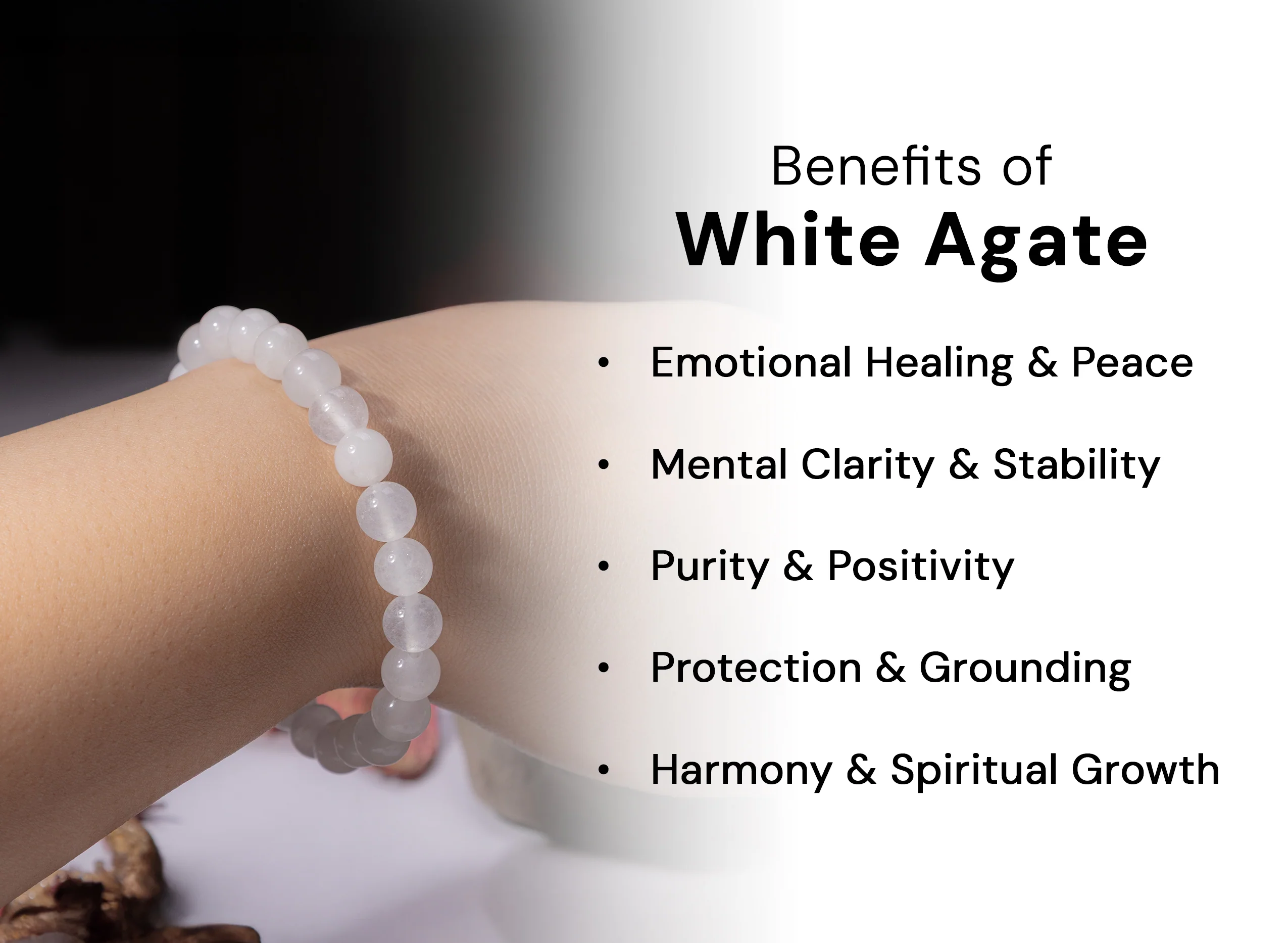 White Agate (Hakik) Bracelet - Image 3