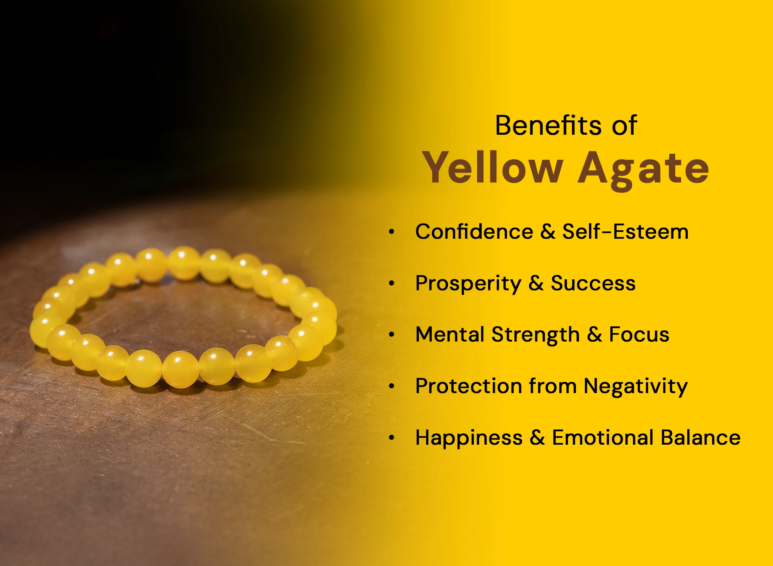 Yellow Agate (Hakik) Bracelet - Image 3