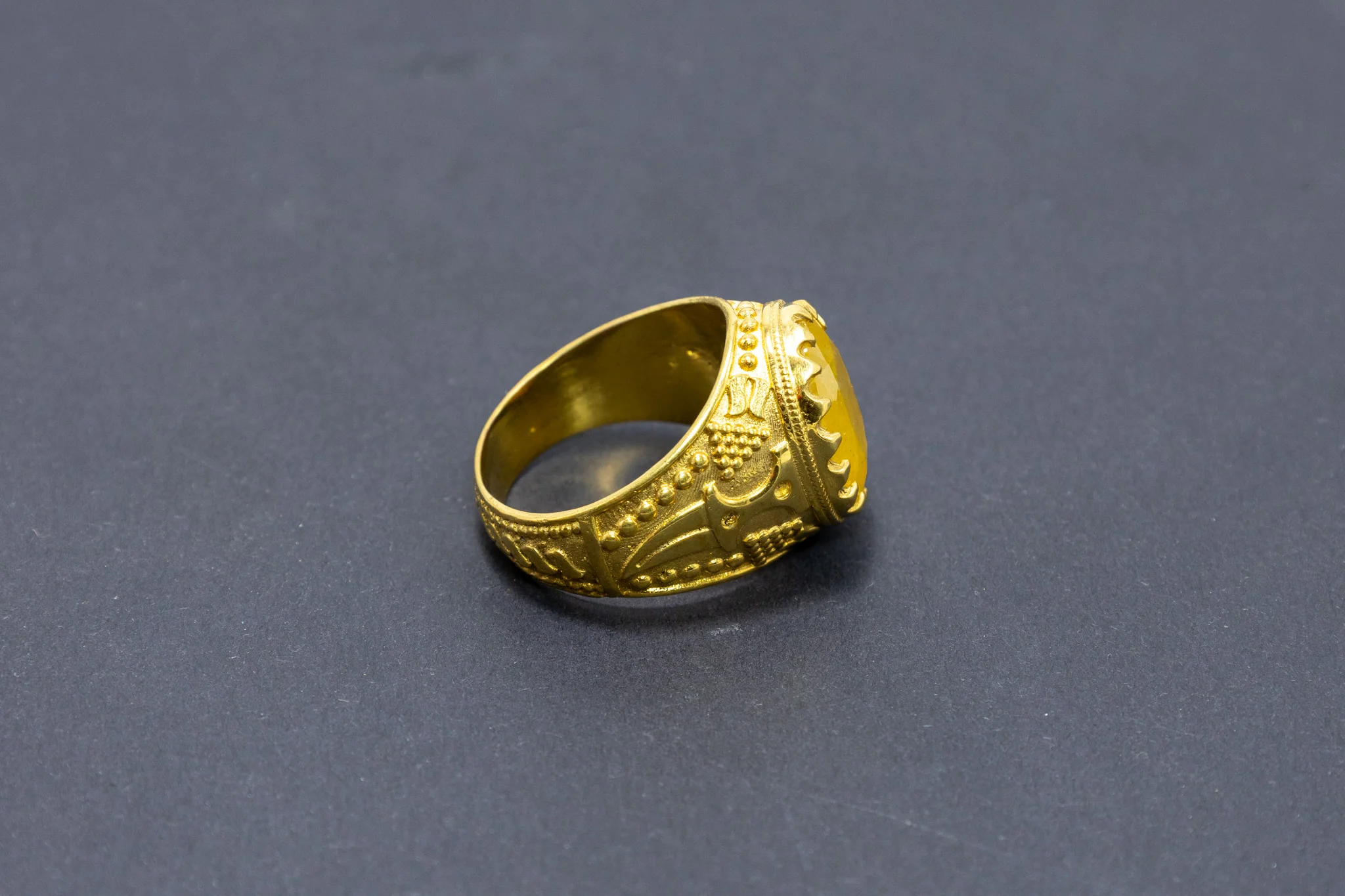 Yellow Sapphire Designer Ring (10 Ratti) - Image 2