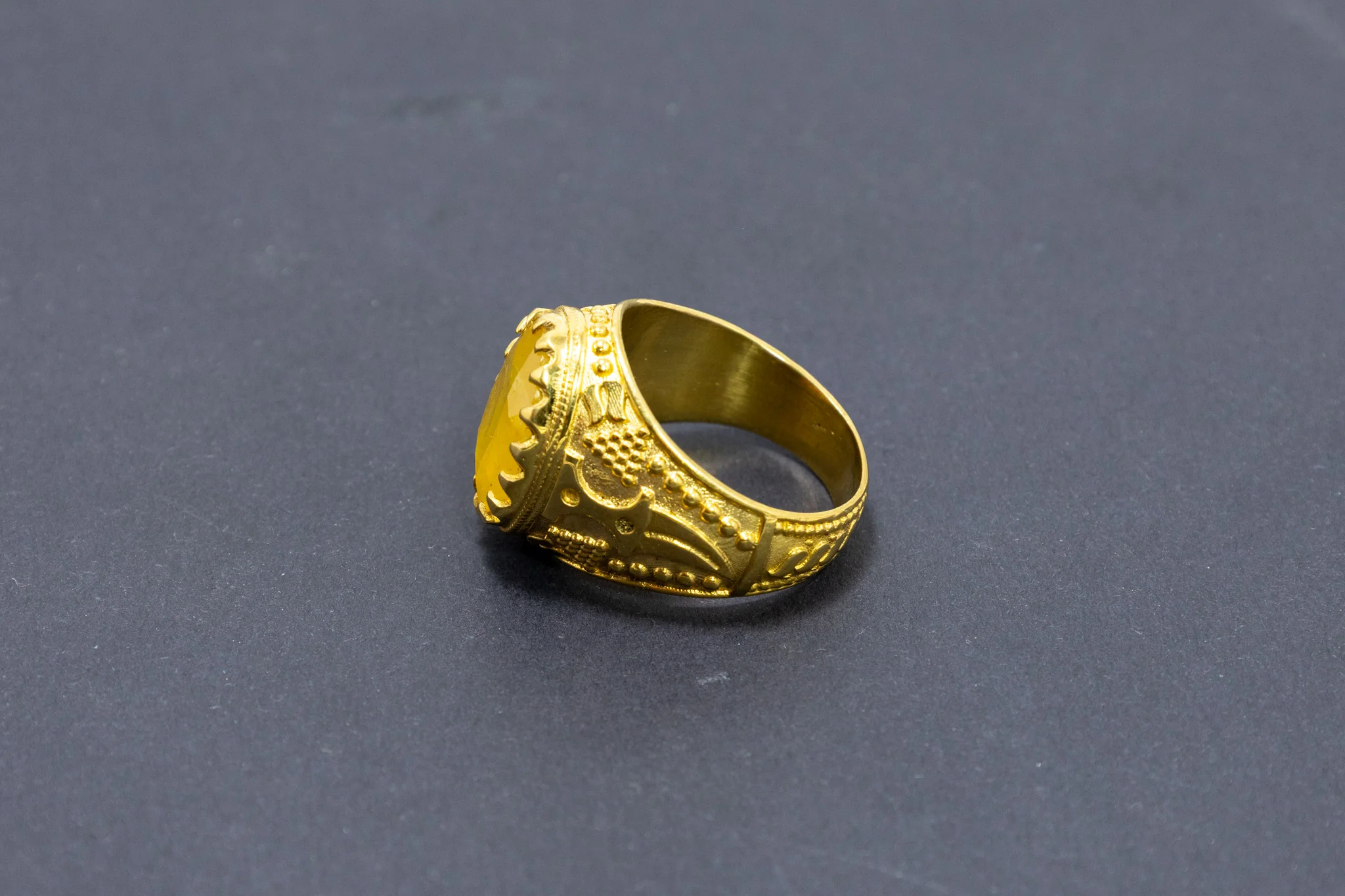 Yellow Sapphire Designer Ring (10 Ratti) - Image 3