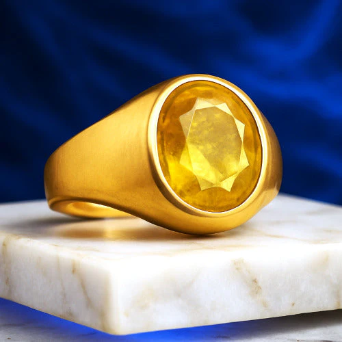 Yellow Sapphire Panchdhatu Ring - Image 4