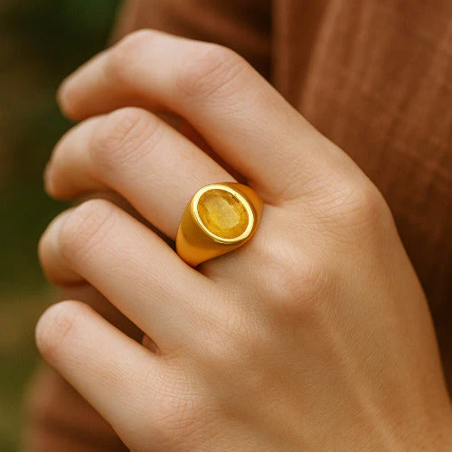 Yellow Sapphire Panchdhatu Ring - Image 5