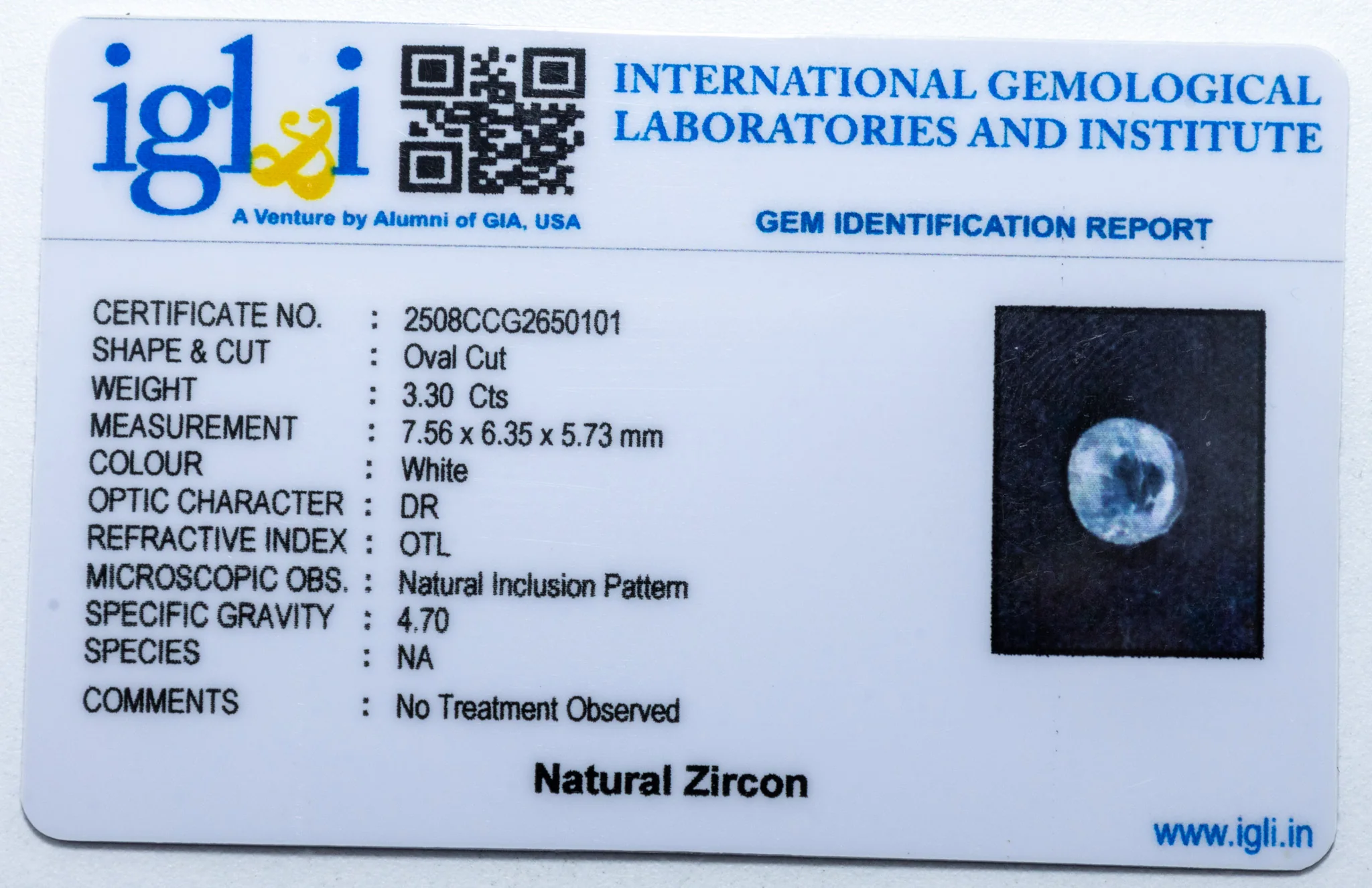 Zircon 3.30 Carat - Image 3