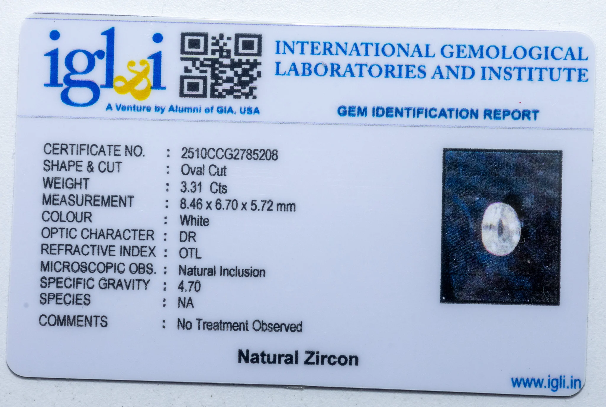 Zircon 3.31 Carat - Image 3