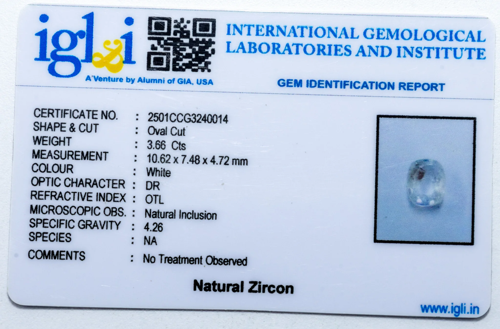 Zircon 3.66 Carat - Image 3