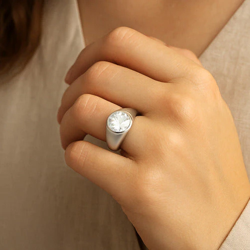 Zircon Sterling Silver Ring | Lab certified | Adjustable Ring - Image 3